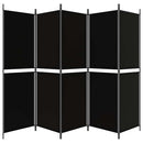 vidaXL 5 paneles fekete szövet térelválasztó 250x180 cm