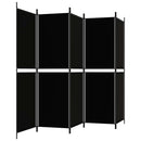 vidaXL 5 paneles fekete szövet térelválasztó 250x180 cm