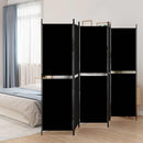 vidaXL 5 paneles fekete szövet térelválasztó 250x180 cm