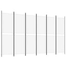 vidaXL 6 paneles fehér szövet térelválasztó 300x180 cm