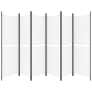 vidaXL 6 paneles fehér szövet térelválasztó 300x180 cm