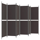 vidaXL 6 paneles barna szövet paraván 300x180 cm