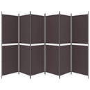 vidaXL 6 paneles barna szövet paraván 300x180 cm