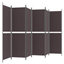 vidaXL 6 paneles barna szövet paraván 300x180 cm