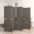 vidaXL 6 paneles antracitszürke szövet térelválasztó 300x180 cm