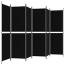 vidaXL 6 paneles fekete szövet térelválasztó 300x180 cm