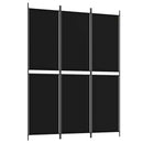 vidaXL 3 paneles fekete szövet térelválasztó 150 x 200 cm