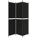 vidaXL 3 paneles fekete szövet térelválasztó 150 x 200 cm