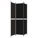 vidaXL 3 paneles fekete szövet térelválasztó 150 x 200 cm