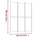 vidaXL 3 paneles fekete szövet térelválasztó 150 x 200 cm