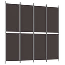 vidaXL 4 paneles barna szövet paraván 200x200 cm