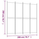 vidaXL 4 paneles barna szövet paraván 200x200 cm
