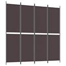 vidaXL 4 paneles barna szövet paraván 200x200 cm