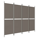 vidaXL 4 paneles antracitszürke szövet térelválasztó 200x200 cm