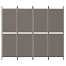 vidaXL 4 paneles antracitszürke szövet térelválasztó 200x200 cm
