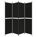 vidaXL 4 paneles fekete szövet térelválasztó 200 x 200 cm