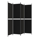 vidaXL 4 paneles fekete szövet térelválasztó 200 x 200 cm