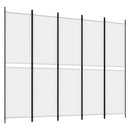 vidaXL fehér 5 paneles paraván 250x200 cm szövet