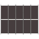 vidaXL 5 paneles barna szövet paraván 250x200 cm