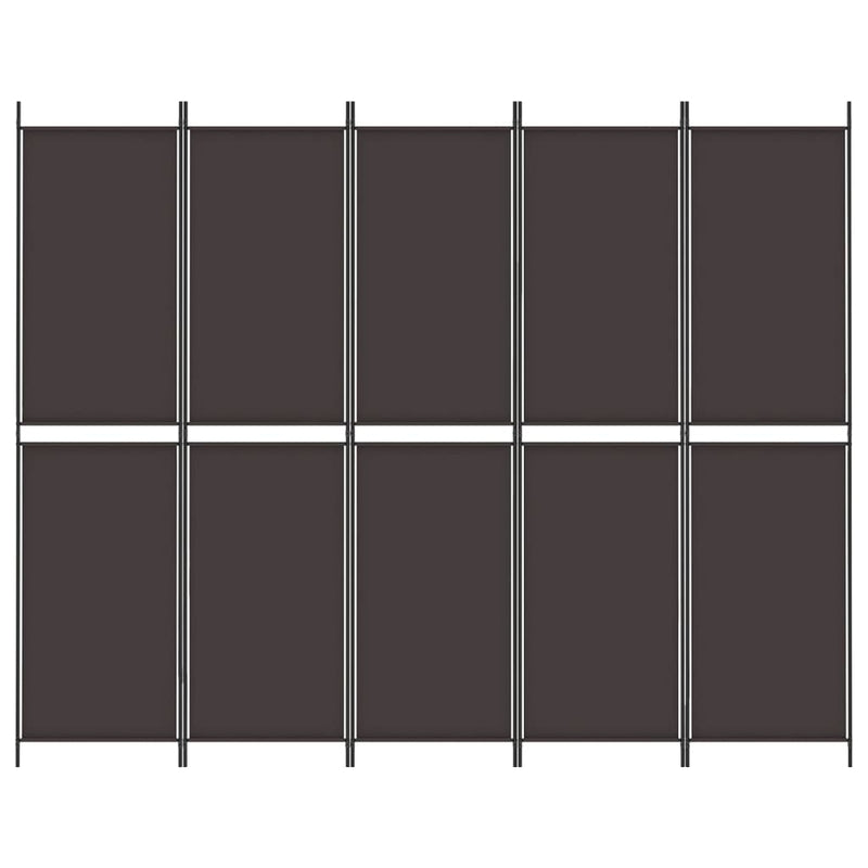 vidaXL 5 paneles barna szövet paraván 250x200 cm