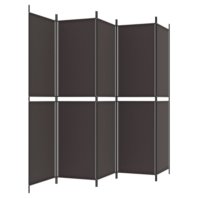 vidaXL 5 paneles barna szövet paraván 250x200 cm