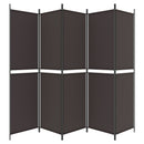 vidaXL 5 paneles barna szövet paraván 250x200 cm