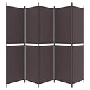 vidaXL 5 paneles barna szövet paraván 250x200 cm
