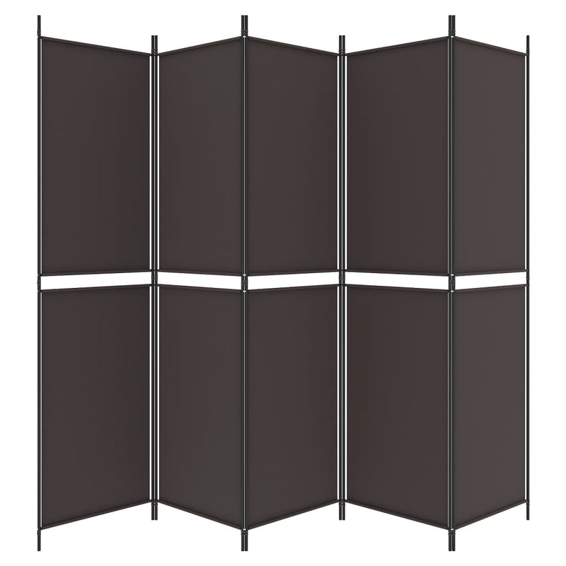 vidaXL 5 paneles barna szövet paraván 250x200 cm