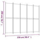 vidaXL 5 paneles barna szövet paraván 250x200 cm