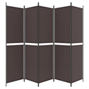 vidaXL 5 paneles barna szövet paraván 250x200 cm