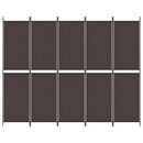 vidaXL 5 paneles barna szövet paraván 250x200 cm