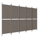 vidaXL 5 paneles antracitszürke szövet térelválasztó 250x200 cm