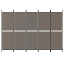 vidaXL 5 paneles antracitszürke szövet térelválasztó 250x200 cm