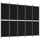vidaXL 5 paneles fekete szövet térelválasztó 250x200 cm