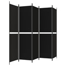 vidaXL 5 paneles fekete szövet térelválasztó 250x200 cm