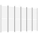 vidaXL 6 paneles fehér szövet térelválasztó 300x200 cm