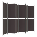 vidaXL 6 paneles barna szövet paraván 300x200 cm