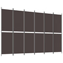 vidaXL 6 paneles barna szövet paraván 300x200 cm