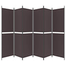 vidaXL 6 paneles barna szövet paraván 300x200 cm