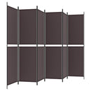 vidaXL 6 paneles barna szövet paraván 300x200 cm