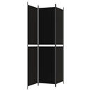 vidaXL 3 paneles fekete szövet térelválasztó 150x220 cm
