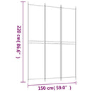 vidaXL 3 paneles fekete szövet térelválasztó 150x220 cm
