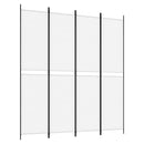 vidaXL 4 paneles fehér szövet térelválasztó 200x220 cm