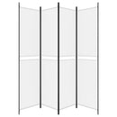 vidaXL 4 paneles fehér szövet térelválasztó 200x220 cm
