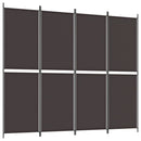 vidaXL 4 paneles barna szövet paraván 200x220 cm