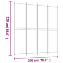 vidaXL 4 paneles barna szövet paraván 200x220 cm