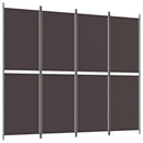 vidaXL 4 paneles barna szövet paraván 200x220 cm