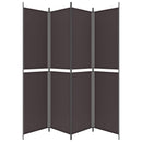 vidaXL 4 paneles barna szövet paraván 200x220 cm