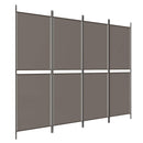vidaXL 4 paneles antracitszürke szövet térelválasztó 200x220 cm