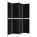 vidaXL 4 paneles fekete szövet térelválasztó 200x220 cm